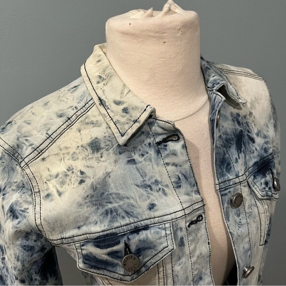 William Rast Sussex Tye Dye Cropped Denim Jacket Size XS - Picture 4 of 10